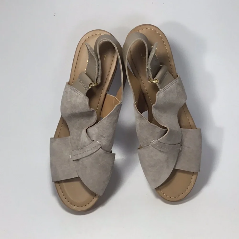 Franco Sarto Leather Suede Kicks Platform Sandals In Blush Size 9M